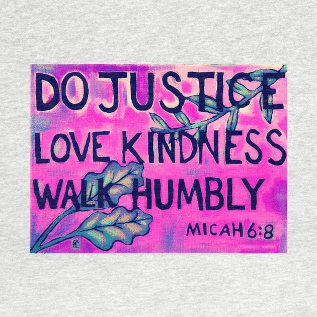 Do Justice Love Kindness Walk Humbly (Purple) by alepekaarts